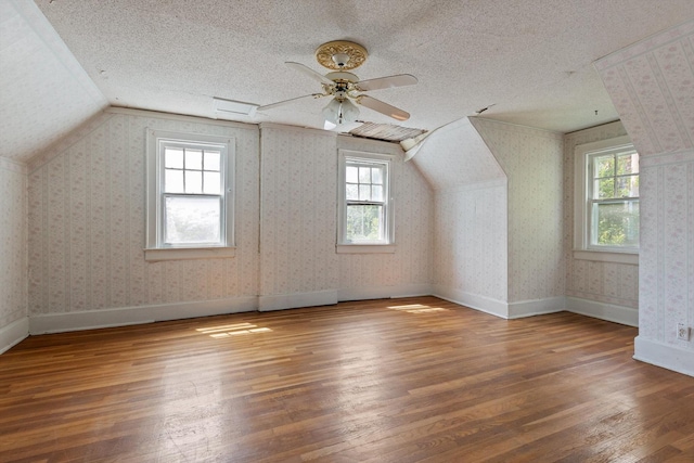 20 Ridge Rd, Chattanooga, TN 37411 - bonus room featuring plenty of natural light, lofted ceiling, wood-type flooring, a textured ceiling, and ceiling fan