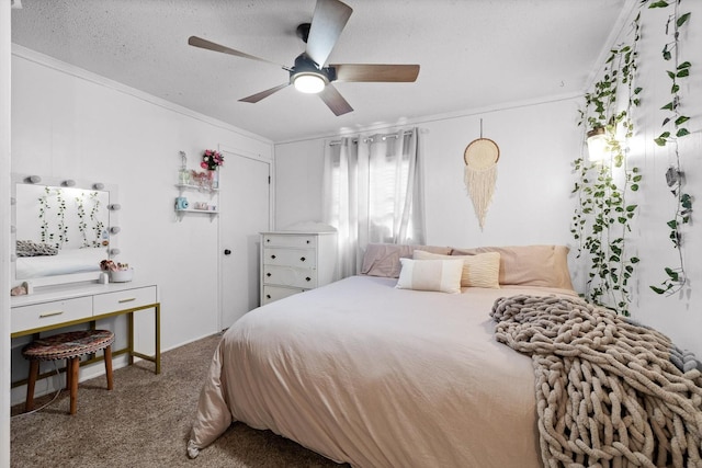 4338 Comet Trl, Hixson, TN 37343 - bedroom featuring ornamental molding, carpet, and ceiling fan