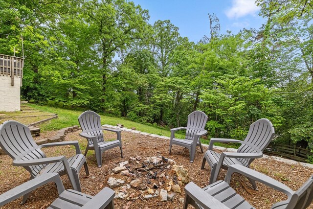 4338 Comet Trl, Hixson, TN 37343 - view of yard with an outdoor fire pit