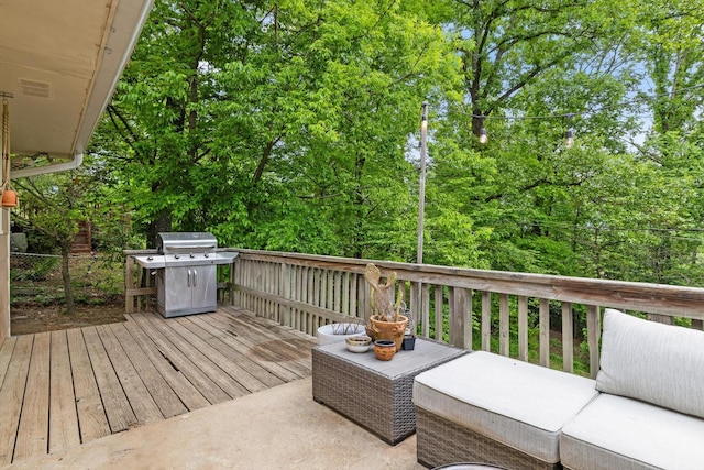 4338 Comet Trl, Hixson, TN 37343 - wooden terrace featuring grilling area