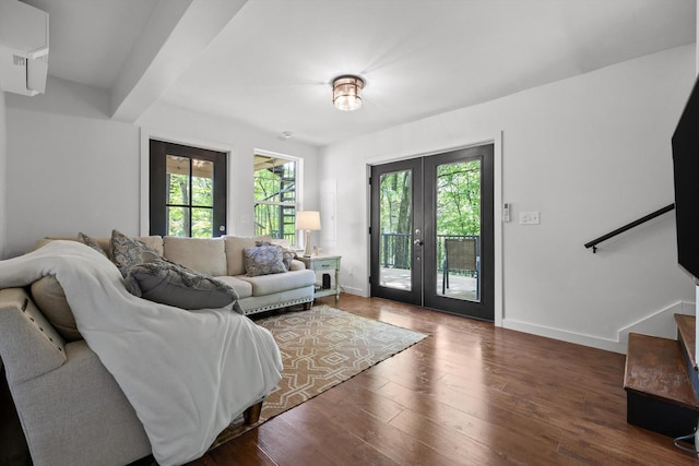 216 Trenton St, Chattanooga, TN 37415 - living area featuring french doors, wood finished floors, and stairway