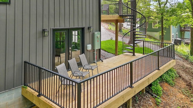 216 Trenton St, Chattanooga, TN 37415 - wooden deck with stairs and french doors