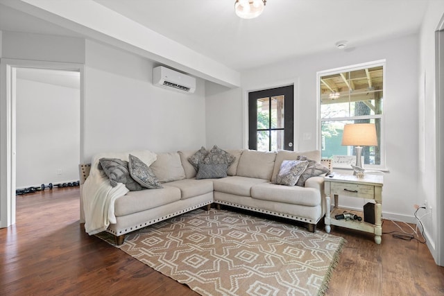 216 Trenton St, Chattanooga, TN 37415 - living area featuring a wall mounted air conditioner and wood finished floors