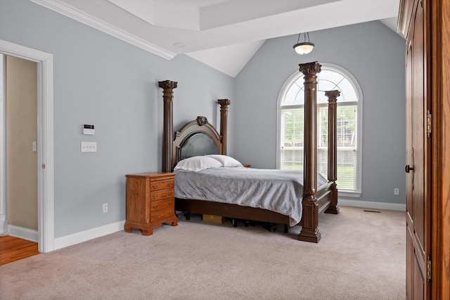 6970 Bullock Way, Hixson, TN 37343 - bedroom with light colored carpet and vaulted ceiling