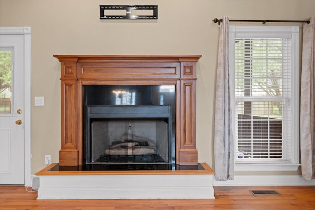 6970 Bullock Way, Hixson, TN 37343 - detailed view of a fireplace with raised hearth and wood finished floors