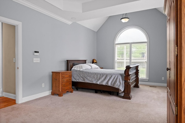 6970 Bullock Way, Hixson, TN 37343 - bedroom with light carpet and lofted ceiling
