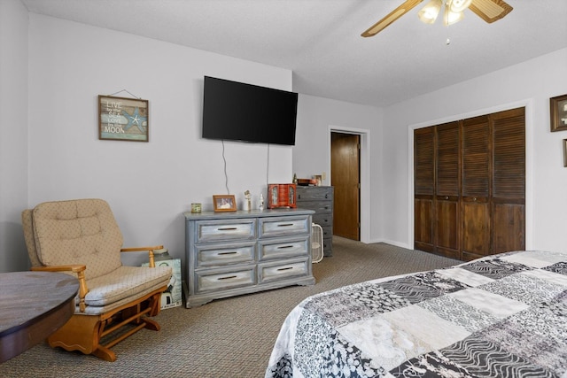 3216 Cleveland Hwy, Dalton, GA 30721 - carpeted bedroom with a closet and ceiling fan