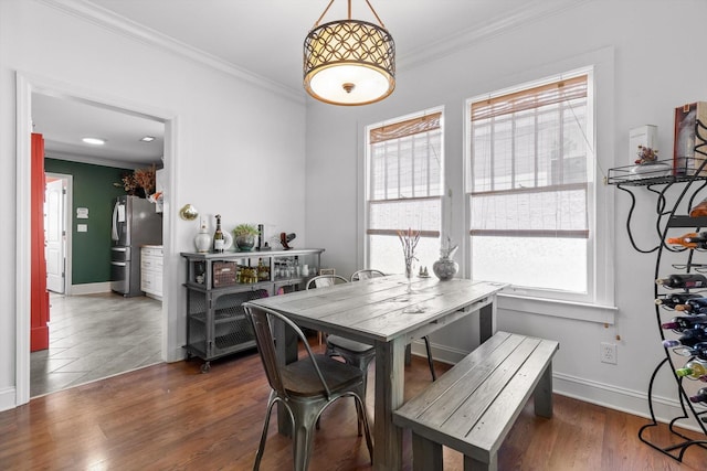220 Hillcrest Ave, Chattanooga, TN 37411 - dining space featuring ornamental molding and wood finished floors