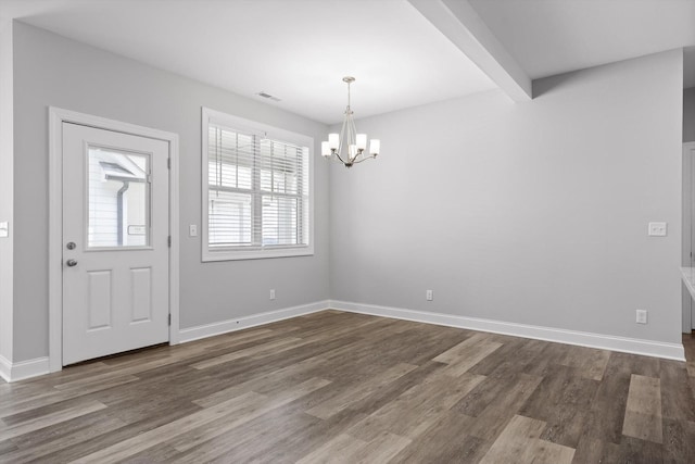 9614 Mulberry Gap Way, Ooltewah, TN 37363 - entrance foyer featuring a chandelier and dark wood finished floors