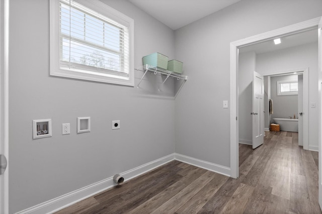 9614 Mulberry Gap Way, Ooltewah, TN 37363 - washroom featuring hookup for a washing machine, hookup for an electric dryer, and wood finished floors