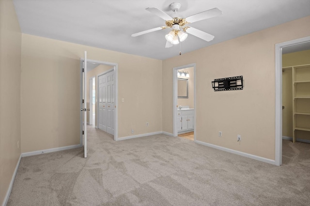 6585 Hickory Trace Cir, Chattanooga, TN 37421 - unfurnished bedroom with a walk in closet, a closet, light carpet, and ensuite bathroom