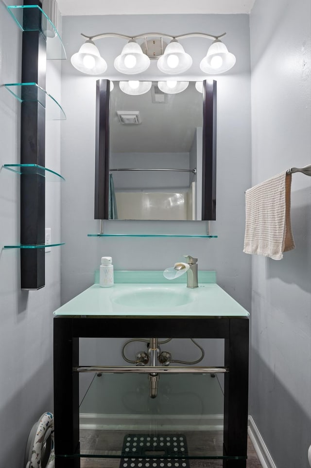 411 Meadow Green Dr, Ringgold, GA 30736 - bathroom with vanity and baseboards