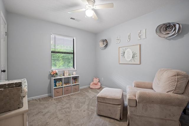 411 Meadow Green Dr, Ringgold, GA 30736 - sitting room featuring carpet floors and ceiling fan