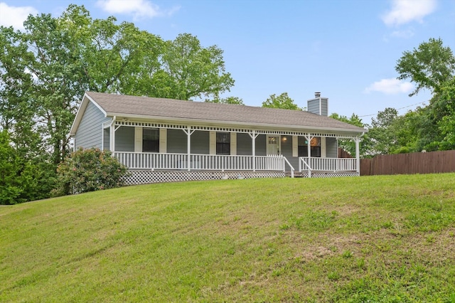 411 Meadow Green Dr, Ringgold, GA 30736 - view of front facade with covered porch and a chimney