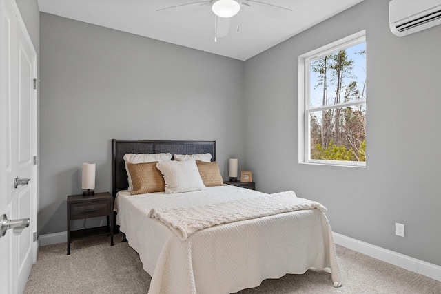 1946 Addi Ln, Chattanooga, TN 37421 - bedroom with a wall unit AC, carpet flooring, and a ceiling fan