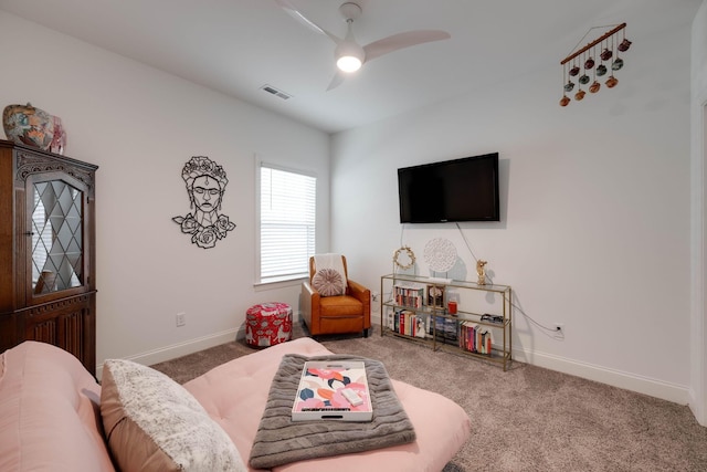 7183 Tailgate Loop, Ooltewah, TN 37363 - carpeted living area with ceiling fan and baseboards
