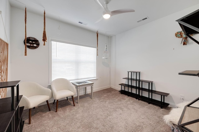 7183 Tailgate Loop, Ooltewah, TN 37363 - living area with carpet floors and ceiling fan