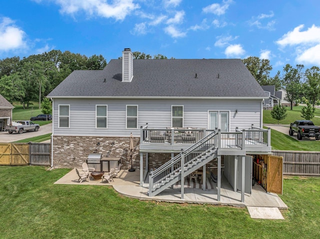 7192 Winfrey Dr, Fairview, TN 37062 - back of house featuring a deck, a patio, stairs, and a fenced backyard