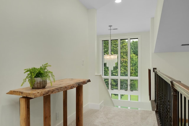 9208 Windstone Dr, Ooltewah, TN 37363 - staircase featuring carpet and recessed lighting