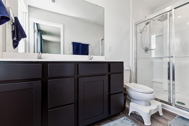 1802 Quail Run Way, Spring Hill, TN 37174 - full bath featuring a stall shower, double vanity, and wood finished floors
