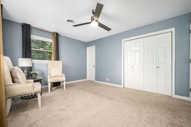 2422 Choctaw Trce, Murfreesboro, TN 37129 - sitting room featuring carpet and ceiling fan