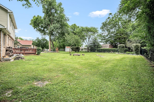 2422 Choctaw Trce, Murfreesboro, TN 37129 - fenced backyard featuring a storage shed and a deck