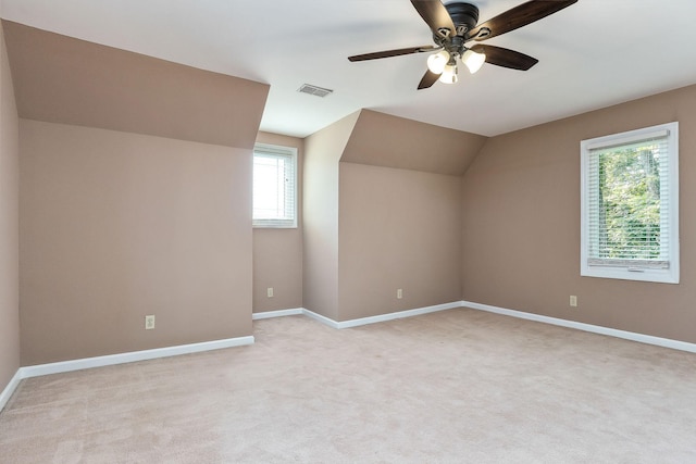40 Lakeview Trl, Mcminnville, TN 37110 - bonus room featuring a ceiling fan, light colored carpet, and vaulted ceiling