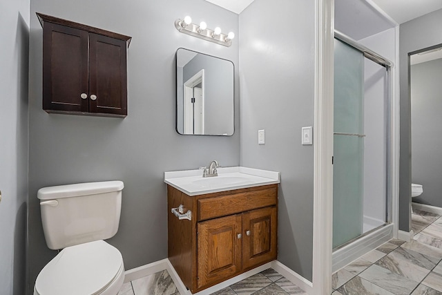 40 Lakeview Trl, Mcminnville, TN 37110 - full bathroom with marble look tile flooring, vanity, and a shower stall