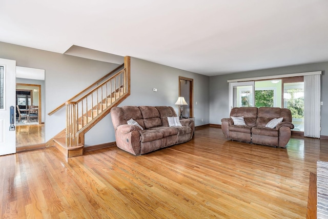 40 Lakeview Trl, Mcminnville, TN 37110 - living room featuring stairs and light wood finished floors