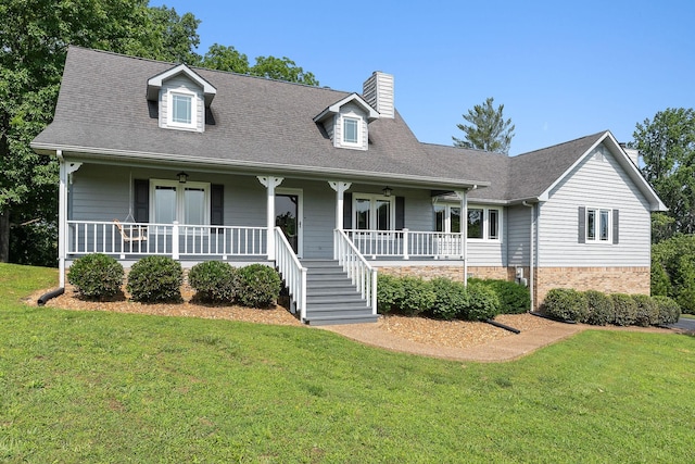40 Lakeview Trl, Mcminnville, TN 37110 - view of front of property featuring a chimney, a front yard, and a porch