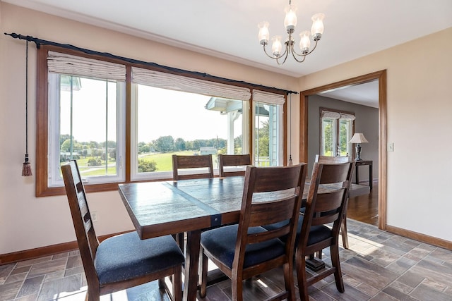 40 Lakeview Trl, Mcminnville, TN 37110 - dining space featuring stone tile floors and a chandelier