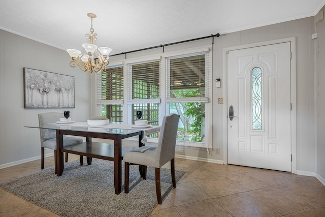305 E Overhill Dr, Dickson, TN 37055 - tiled dining room with a chandelier and ornamental molding