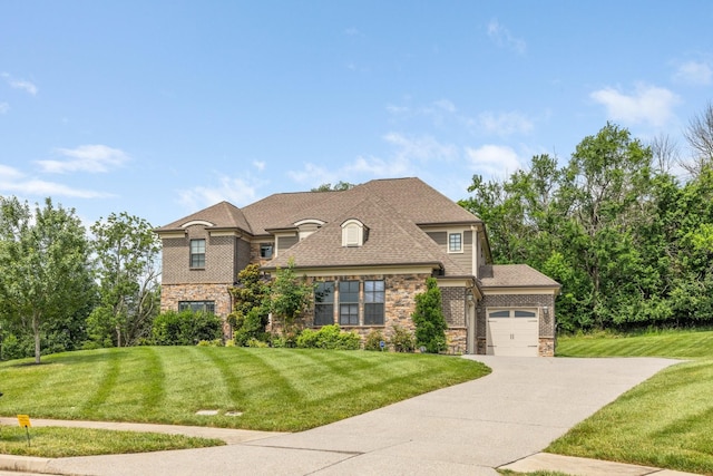 9488 Stillbrook Trce, Brentwood, TN 37027 - french country home featuring driveway, stone siding, and a front yard