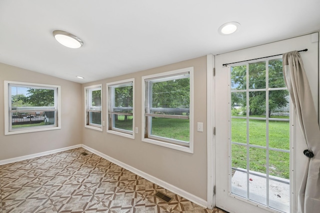 631 W Maple St, Morrison, TN 37357 - doorway with baseboards and vaulted ceiling