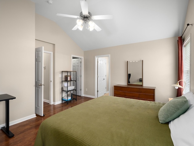 1908 Sheffield Ln, Columbia, TN 38401 - bedroom with vaulted ceiling, wood finished floors, and ceiling fan
