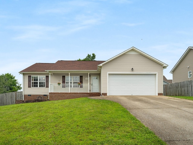 1908 Sheffield Ln, Columbia, TN 38401 - single story home with concrete driveway, covered porch, an attached garage, and crawl space