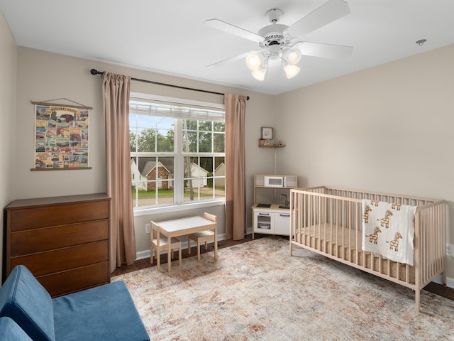 1908 Sheffield Ln, Columbia, TN 38401 - bedroom featuring a nursery area and a ceiling fan