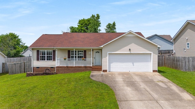 1908 Sheffield Ln, Columbia, TN 38401 - ranch-style house with covered porch, an attached garage, driveway, and roof with shingles