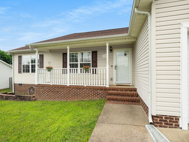 1908 Sheffield Ln, Columbia, TN 38401 - entrance to property with covered porch, a shingled roof, and a yard