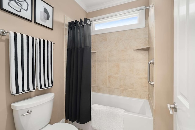 241 King Arthur Cir, Franklin, TN 37067 - bathroom with shower / bathtub combination with curtain and ornamental molding