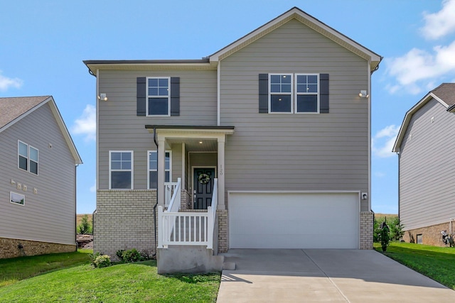 120 Millbrook Dr, Spring Hill, TN 37174 - view of front of home featuring driveway, an attached garage, brick siding, and a front lawn