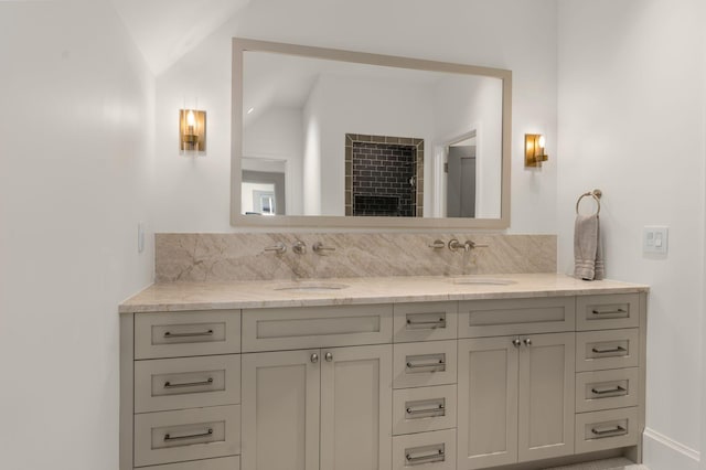 7346 Harlow Dr, College Grove, TN 37046 - full bath with double vanity and tasteful backsplash
