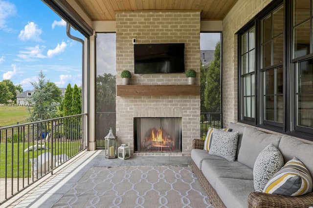 1208 Potter Ln, Gallatin, TN 37066 - view of patio / terrace featuring an outdoor living space with a fireplace