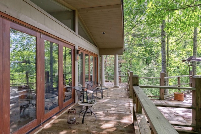 232 Hollingsworth Cove Rd, Monteagle, TN 37356 - wooden terrace with french doors