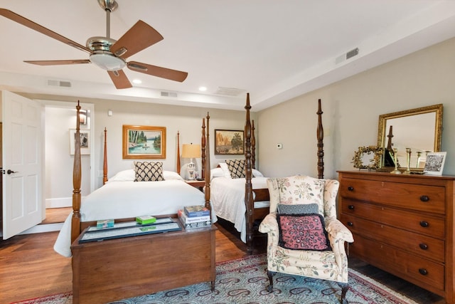 232 Hollingsworth Cove Rd, Monteagle, TN 37356 - bedroom with wood finished floors, recessed lighting, and ceiling fan