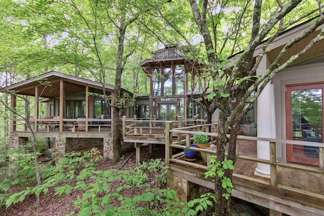 232 Hollingsworth Cove Rd, Monteagle, TN 37356 - deck featuring a sunroom