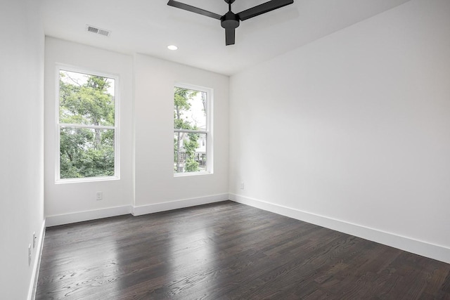 206 Ben Allen Rd Unit 5, Nashville, TN 37207 - spare room featuring plenty of natural light, a ceiling fan, dark wood-type flooring, and recessed lighting