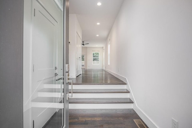 206 Ben Allen Rd Unit 5, Nashville, TN 37207 - stairs featuring recessed lighting and wood finished floors