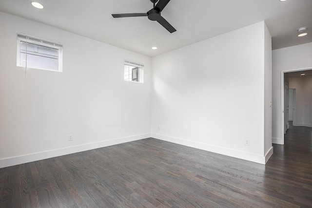 206 Ben Allen Rd Unit 5, Nashville, TN 37207 - unfurnished room with ceiling fan, dark wood-style flooring, recessed lighting, and a smoke detector
