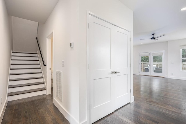 206 Ben Allen Rd Unit 5, Nashville, TN 37207 - stairs with a ceiling fan, wood finished floors, and recessed lighting